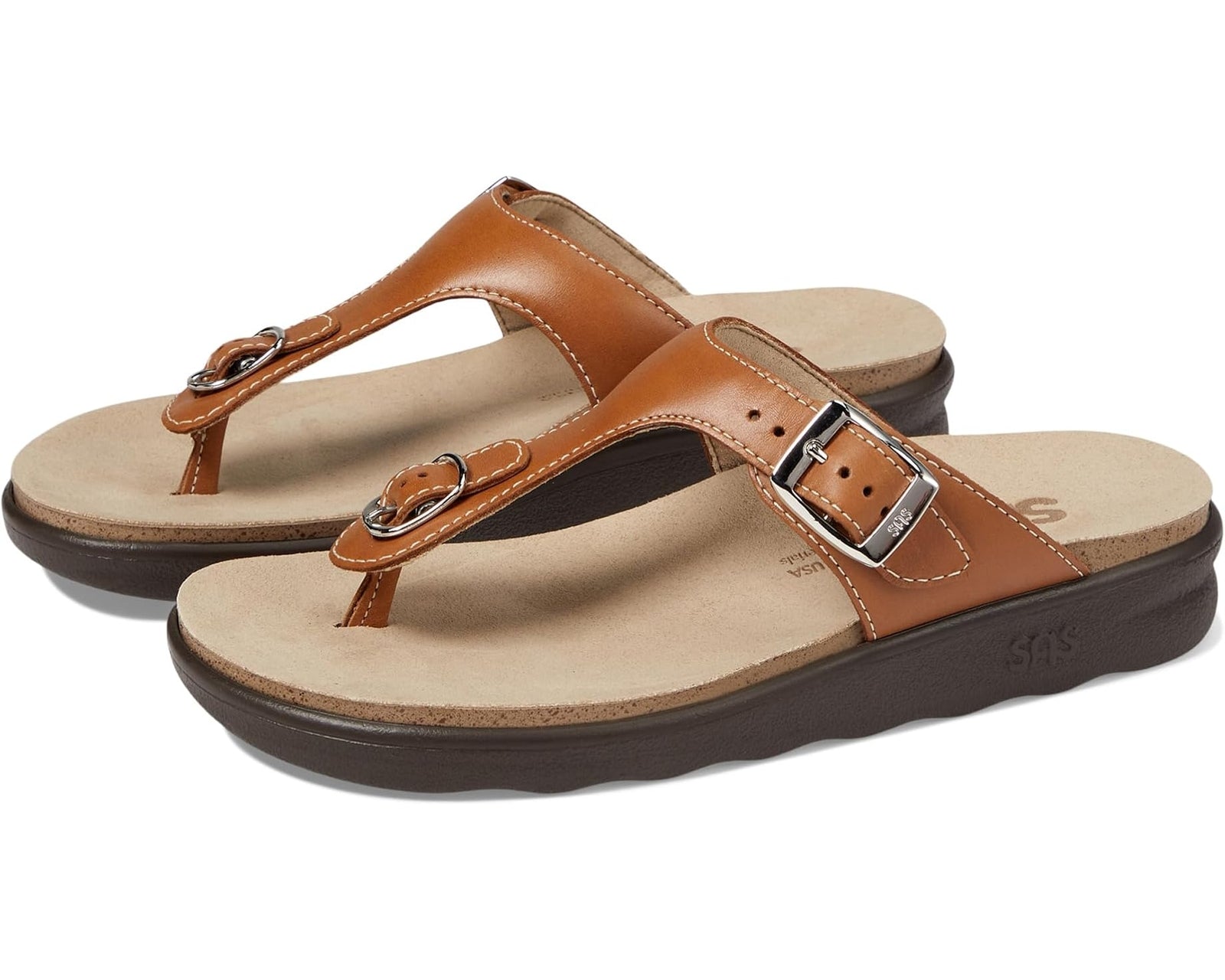 SAS Women's Sanibel Comfort Thong Sandal Caramel